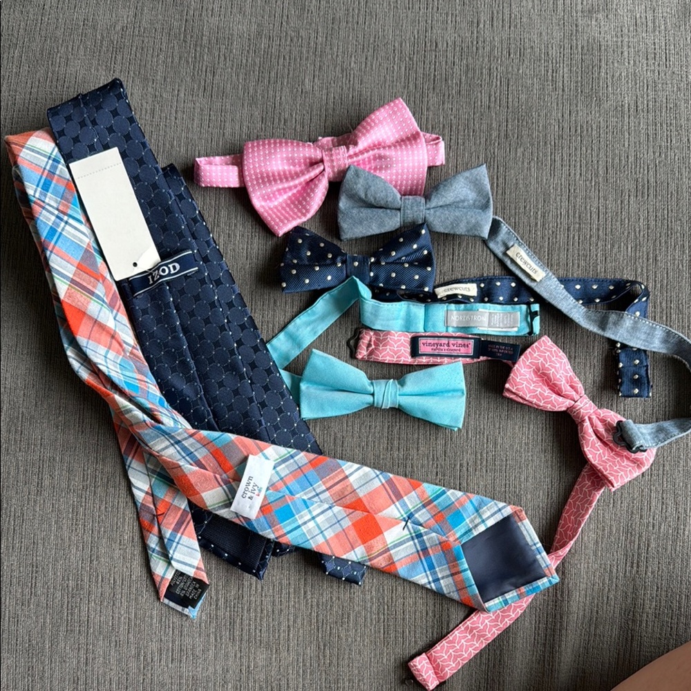 Name brand ties and bow ties for boys